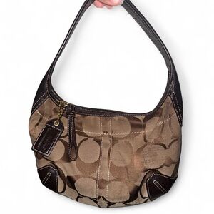 Coach Tan and Brown Hobo Bag